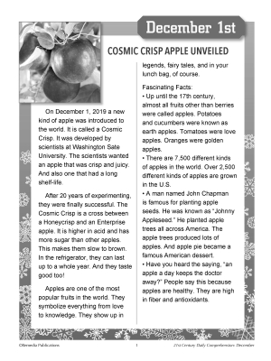 21st Century DECEMBER DAILY COMPREHENSION - High Interest Reading Activities 21st Century DECEMBER DAILY COMPREHENSION - High Interest Reading Activities