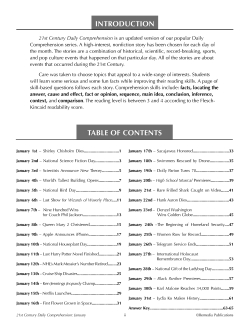 21st Century JANUARY DAILY COMPREHENSION - High Interest Reading Activities 21st Century JANUARY DAILY COMPREHENSION - High Interest Reading Activities