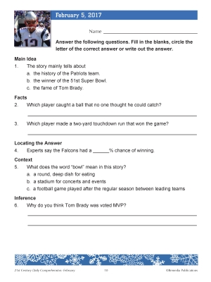 February Daily Comprehension - 21st Century February Daily Comprehension - 21st Century