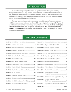 21st Century MARCH DAILY COMPREHENSION: High Interest Reading Activities 21st Century MARCH DAILY COMPREHENSION: High Interest Reading Activities