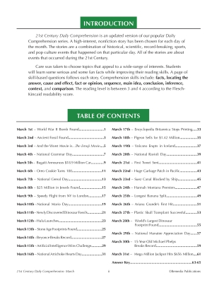 21st Century MARCH DAILY COMPREHENSION: High Interest Reading Activities 21st Century MARCH DAILY COMPREHENSION: High Interest Reading Activities