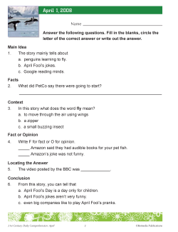 21st Century APRIL DAILY COMPREHENSION: High Interest Reading Activities 21st Century APRIL DAILY COMPREHENSION: High Interest Reading Activities