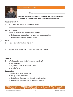 21st Century Daily Comprehension Fall BUNDLE 21st Century Daily Comprehension Fall BUNDLE