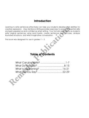 Easy Sentence Writing Easy Sentence Writing