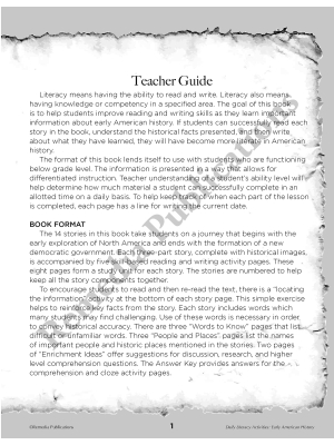 Daily Literacy Activities: Early American History Reading Daily Literacy Activities: Early American History Reading