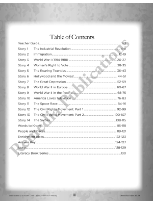 Daily Literacy Activities: 20th Century American History Reading Daily Literacy Activities: 20th Century American History Reading