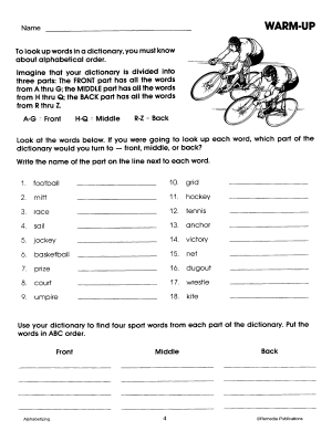 Alphabetizing (Gr. 3-8) Alphabetizing (Gr. 3-8)