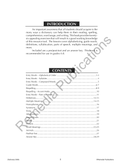 Dictionary Skills Dictionary Skills