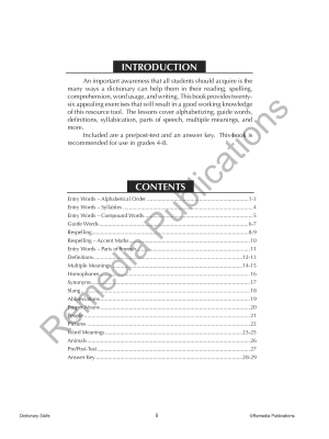 Dictionary Skills Dictionary Skills
