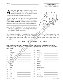 Dictionary Skills Dictionary Skills