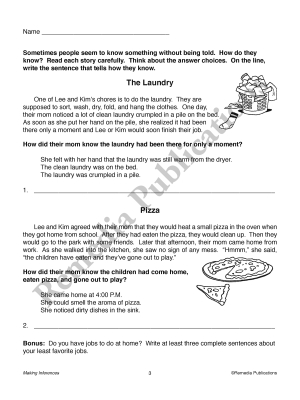 Specific Skills Series: Making Inferences Specific Skills Series: Making Inferences
