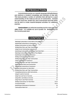 Skill Booster Series: Contractions Skill Booster Series: Contractions