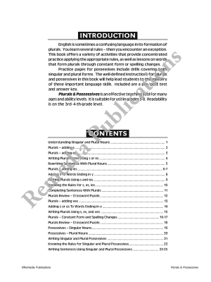 Skill Booster Series: Plurals & Possessives Skill Booster Series: Plurals & Possessives