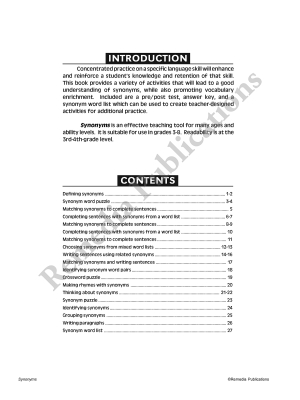 Skill Booster Series: Synonyms Skill Booster Series: Synonyms