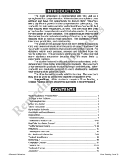 Cloze Reading (Rdg. Level 5) Cloze Reading (Rdg. Level 5)
