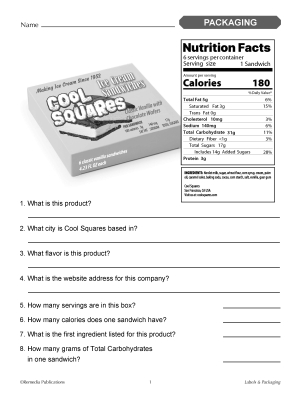 LABELS & PACKAGING: Practical Practice Reading & Life Skills - Activities LABELS & PACKAGING: Practical Practice Reading & Life Skills - Activities