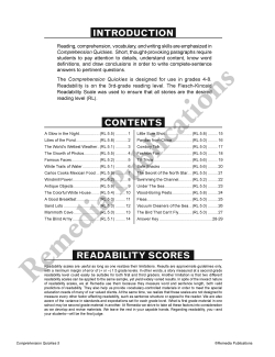 Comprehension Quickies (Reading Level 5) Comprehension Quickies (Reading Level 5)