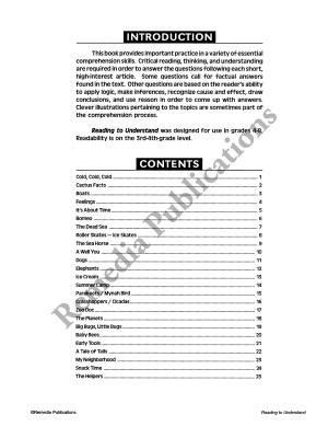 Specific Skills Series: Reading to Understand Specific Skills Series: Reading to Understand