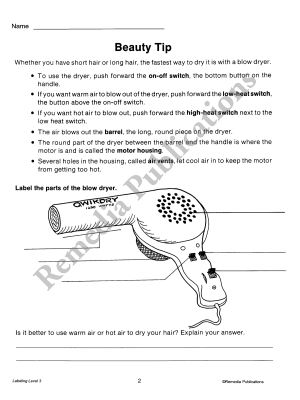 Labeling for Comprehension (Reading Level 3) Labeling for Comprehension (Reading Level 3)