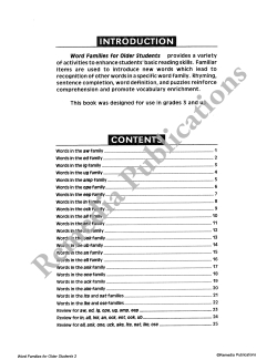 Word Families For Older Students (Book 2) Word Families For Older Students (Book 2)