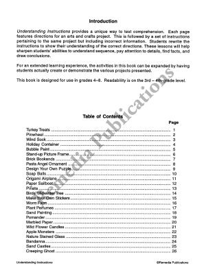 Understanding Instructions: Arts & Crafts Projects Understanding Instructions: Arts & Crafts Projects
