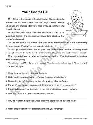 Reading About High-Interest Jobs (Reading Level 2) Reading About High-Interest Jobs (Reading Level 2)