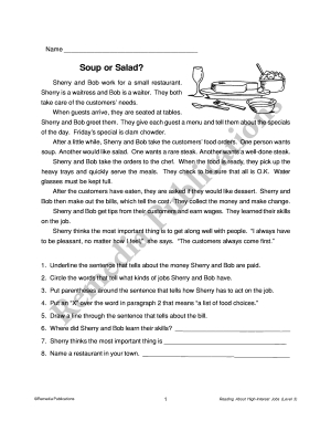 Reading About High-Interest Jobs (Reading Level 3) Reading About High-Interest Jobs (Reading Level 3)