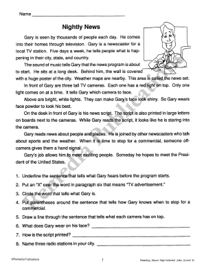 Reading About High-Interest Jobs (Reading Level 4) Reading About High-Interest Jobs (Reading Level 4)