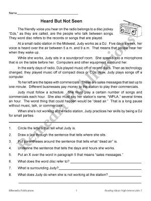 Reading About High-Interest Jobs (Reading Level 5) Reading About High-Interest Jobs (Reading Level 5)