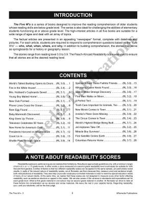 The Five W's (Reading Level 3) The Five W's (Reading Level 3)