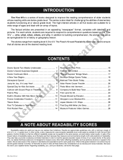 The Five W's (Reading Level 4) The Five W's (Reading Level 4)