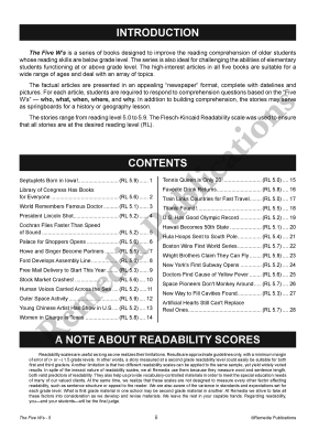 The Five W's (Reading Level 5) The Five W's (Reading Level 5)