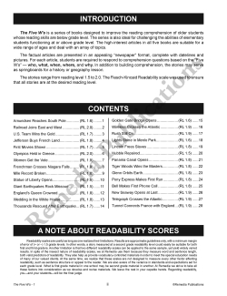 The Five W's (Reading Level 1) The Five W's (Reading Level 1)