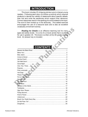 Specific Skills Series: Reading for Details (Reading Level 4) Specific Skills Series: Reading for Details (Reading Level 4)