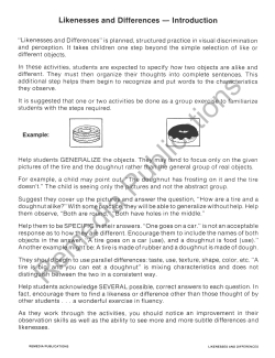 Primary Thinking Skills: Likenesses & Differences Primary Thinking Skills: Likenesses & Differences
