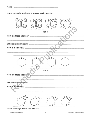 Primary Thinking Skills: Likenesses & Differences Primary Thinking Skills: Likenesses & Differences