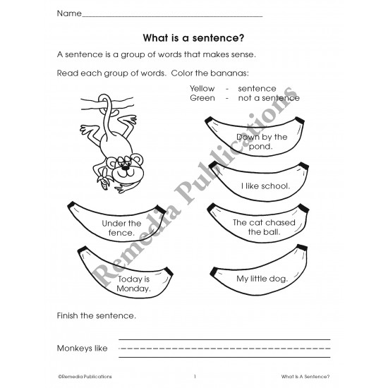 First Steps in Writing: What Is A Sentence?