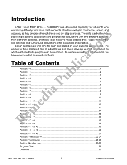 Easy Timed Math Drills: Addition Easy Timed Math Drills: Addition