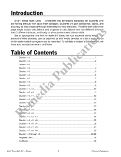 Easy Timed Math Drills: Division Easy Timed Math Drills: Division