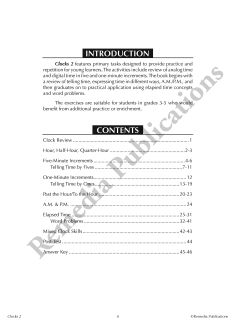 Time Concepts Series: Clocks (Grades 3-5) Time Concepts Series: Clocks (Grades 3-5)
