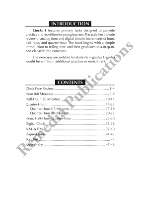Time Concepts Series: Clocks (Grades 1-3) Time Concepts Series: Clocks (Grades 1-3)