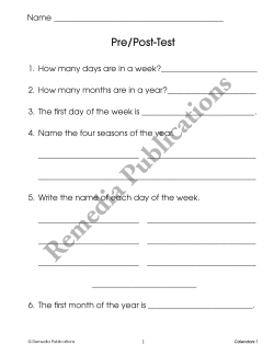 Calendars (Grades 1-3) Calendars (Grades 1-3)
