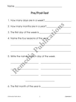 Calendars (Grades 1-3) Calendars (Grades 1-3)