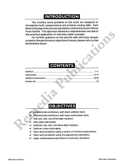 Math Word Problems (Grades 2-3) Math Word Problems (Grades 2-3)