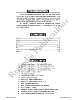 Math Word Problems (Grades 3-4) Math Word Problems (Grades 3-4)