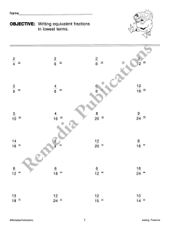 Adding Fractions Adding Fractions