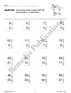 Subtracting Fractions Subtracting Fractions