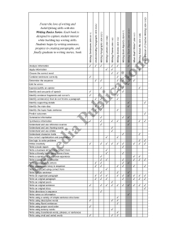 Writing Basics Series: Writing Book Reports Writing Basics Series: Writing Book Reports