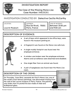 Mysteries for Older Students: The Case of the Missing Mona Lisa Mysteries for Older Students: The Case of the Missing Mona Lisa