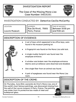 Mysteries for Older Students: The Case of the Missing Mona Lisa Mysteries for Older Students: The Case of the Missing Mona Lisa